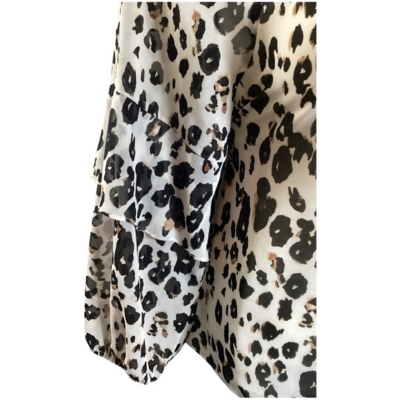 Cato Black and White Animal Print Blouse, Plus Size 2X (18/20) - Picture 4 of 10